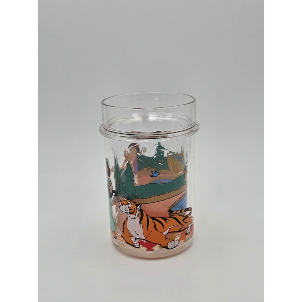 Vintage Disney Aladdin Acrylic Glitter Tumbler Jasmine Rajah Abu Plastic Cup - Picture 6 of 7